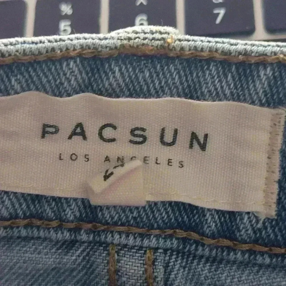 PacSun Distressed Raw Hem Denim A-Line Mini Skirt - Picture 10 of 10